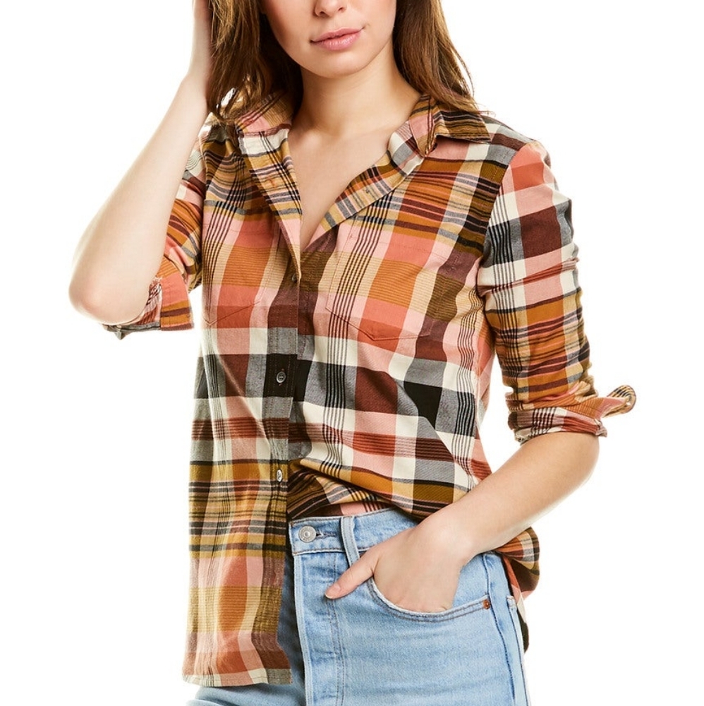 Madewell Ex-Boyfriend long sleeve plaid shirt Top